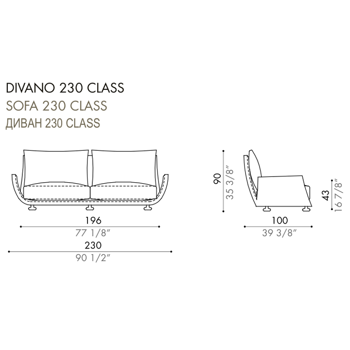 Desiree Sofa TULISS - dimensions, item code 002045