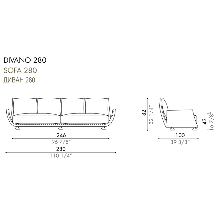 Desiree Sofa TULISS - dimensions, item code 002070
