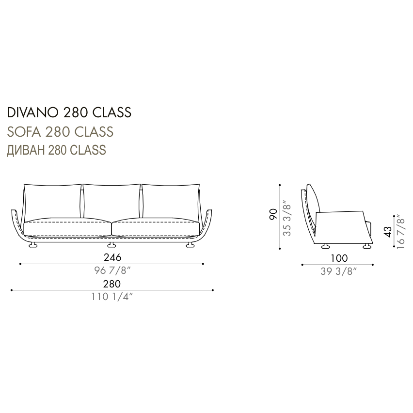 Desiree Sofa TULISS - dimensions, item code 002075