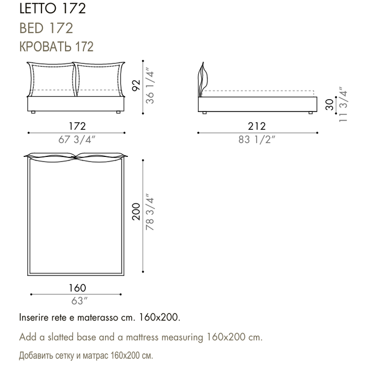 Desiree Bed VANITY - dimensions, item code 009032