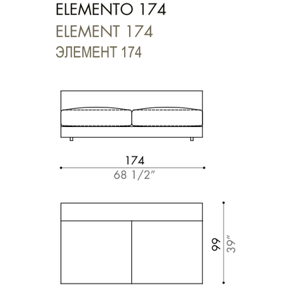 Desiree Modular Sofa Element VON - dimensions, item code 003060