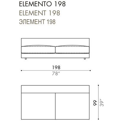 Desiree Modular Sofa Element VON - dimensions, item code 003070