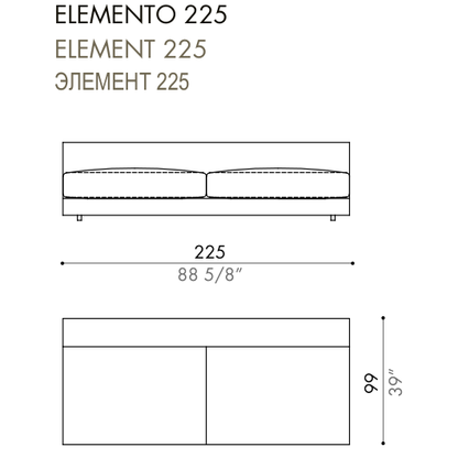 Desiree Modular Sofa Element VON - dimensions, item code 003090