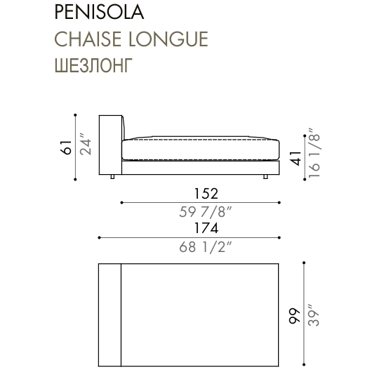 Desiree Modular Sofa Element VON - dimensions, item code 006015