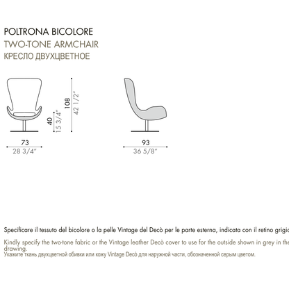 Desiree Armchair WING - dimensions, item code 001015