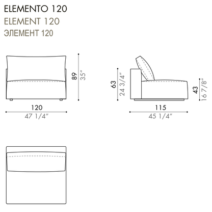 Desiree Modular Sofa Element ZENIT - dimensions, item code 003040