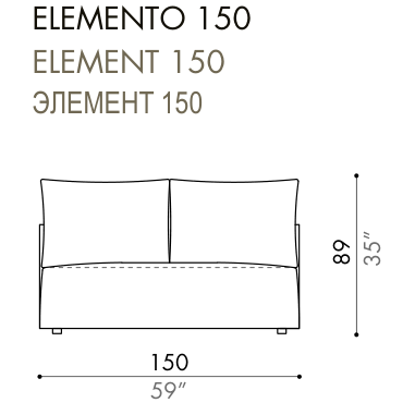 Desiree Modular Sofa Element ZENIT - dimensions, item code 003050