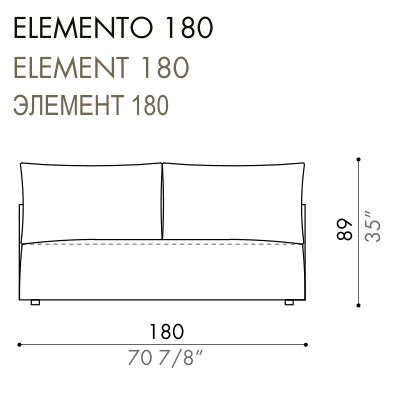 Desiree Modular Sofa Element ZENIT - dimensions, item code 003060