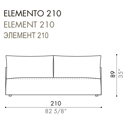Desiree Modular Sofa Element ZENIT - dimensions, item code 003070