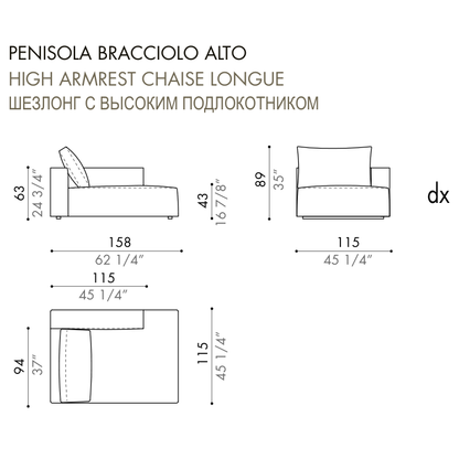 Desiree Modular Sofa Element ZENIT - dimensions, item code 006010