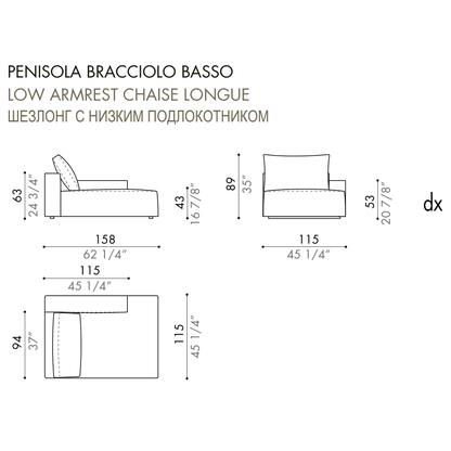 Desiree Modular Sofa Element ZENIT - dimensions, item code 006012