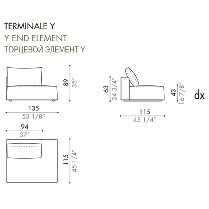 Desiree Modular Sofa Element ZENIT - dimensions, item code 006050
