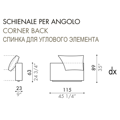 Desiree Backrest ZENIT - dimensions, item code 007020