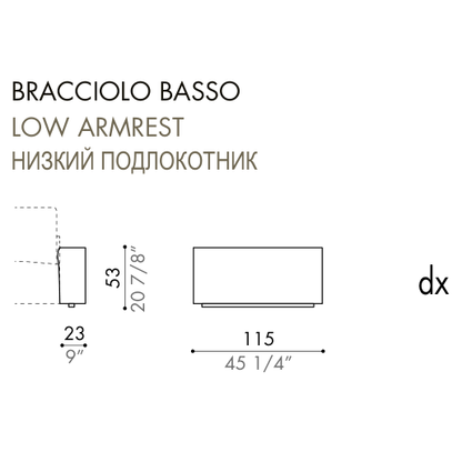 Desiree Armrest ZENIT - dimensions, item code 007050