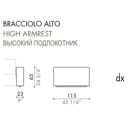 Desiree Armrest ZENIT - dimensions, item code 007058