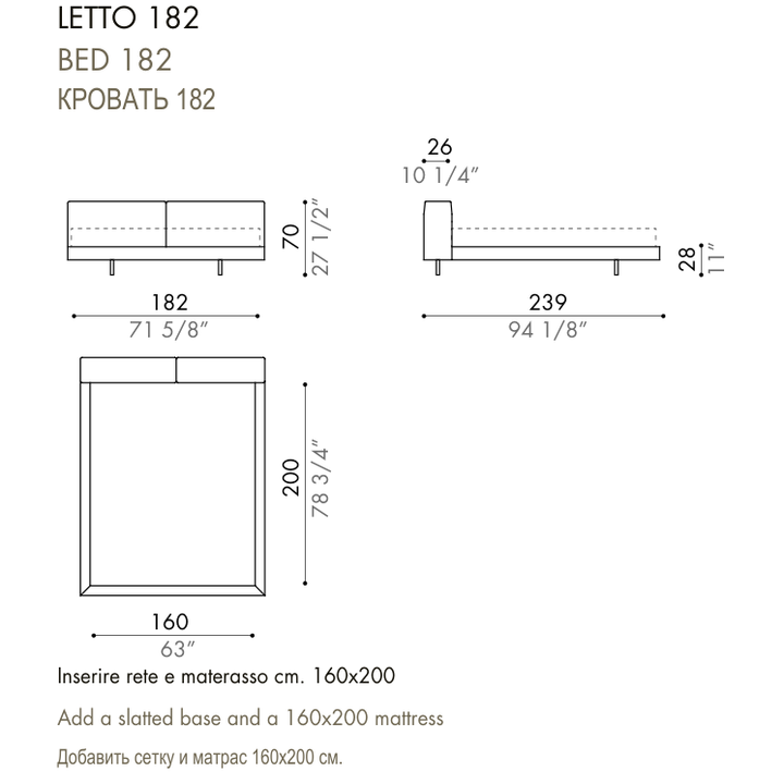 Desiree Bed ZENIT - dimensions, item code 009030