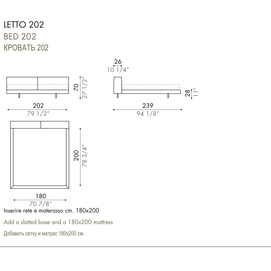 Desiree Bed ZENIT - dimensions, item code 009031