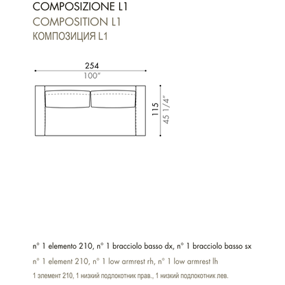 Desiree Modular Sofa Composition ZENIT - dimensions, item code C00010