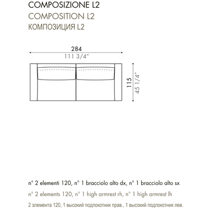 Desiree Modular Sofa Composition ZENIT - dimensions, item code C00020