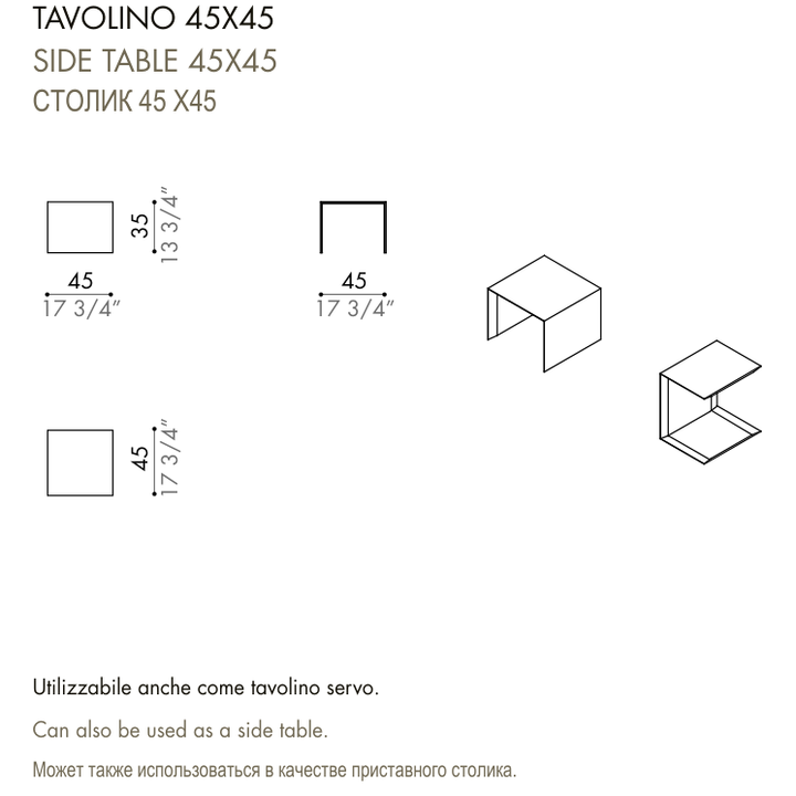 Desiree Side Table ZEROCENTO - dimensions, item code 007625