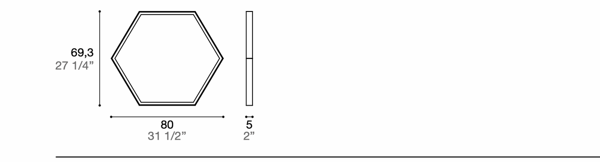 Manufacturer dimensioned technical diagram of Alf DaFrè ESA80. This is a composition diagram, not a finish photograph.