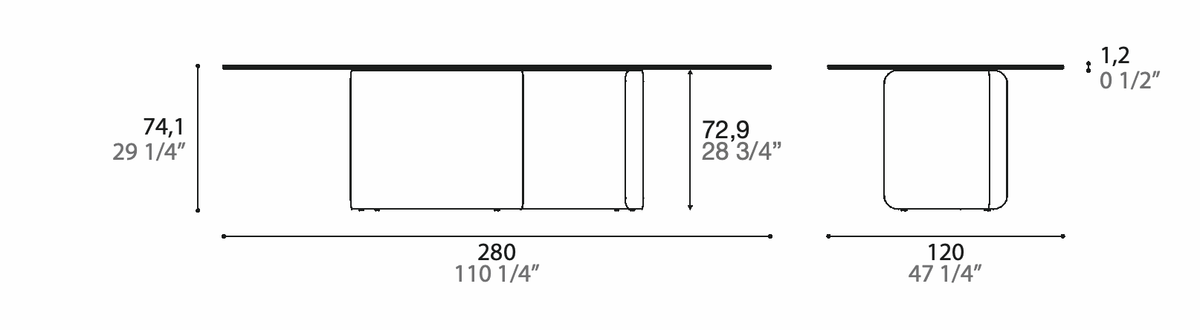 Manufacturer dimensioned technical diagram of Alf DaFrè ESS28V. Not a finish photograph.