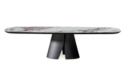 Devina Nais Dining Table Cosmopolitan My-Glass - Shell — manufacturer image, example finish and configuration