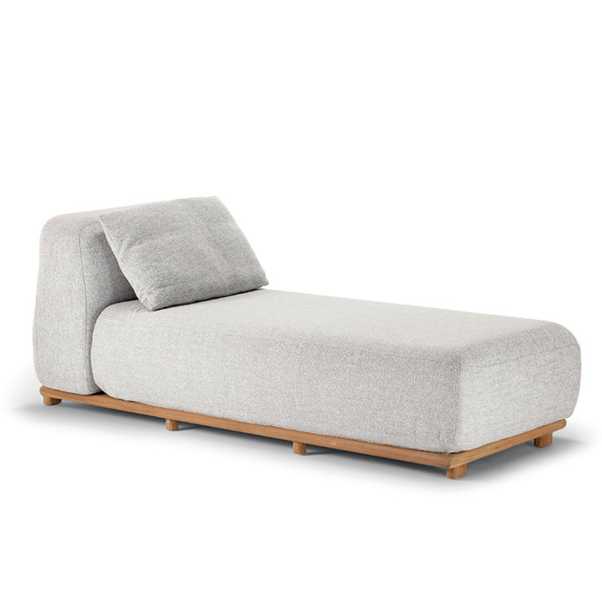 Idol&Furniture Lounge Chair RULE TEAK — Teak Wood / Lungo Cream — product view