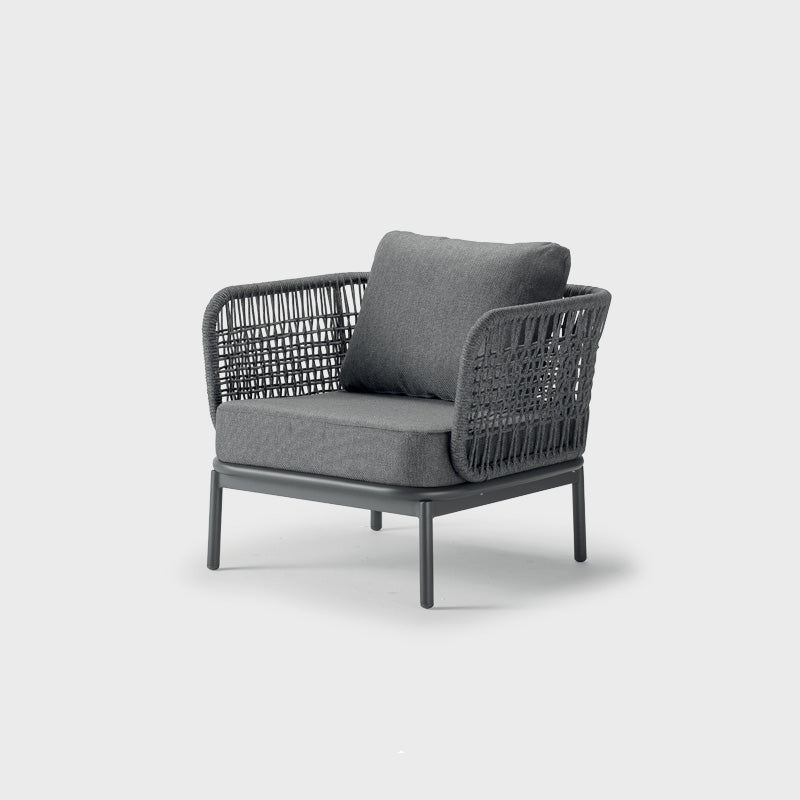 YOLK low-back lounge armchair - Anthracite