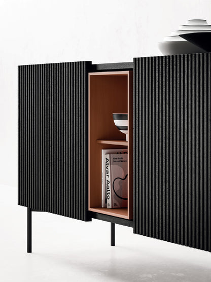 Devina Nais Zero.22 820CR430 - 215 cm, open compartment and three wood doors - view 4, example finishes