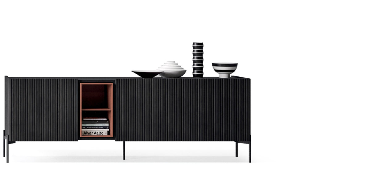 Devina Nais Zero.22 820CR430 - 215 cm, open compartment and three wood doors - view 1, example finishes