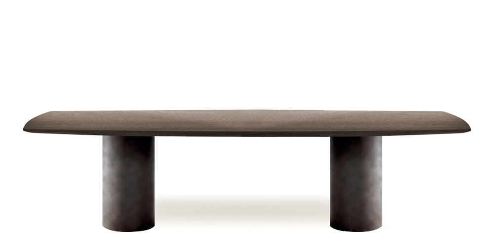 Devina Nais Dining Table Manhattan barrel - Pillar — manufacturer image, example finish and configuration