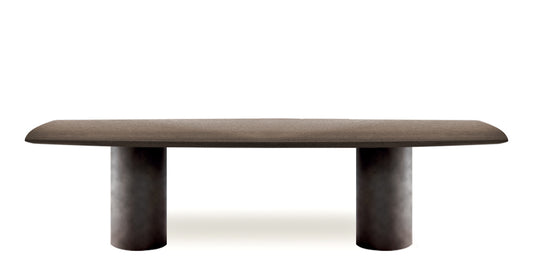 Devina Nais Dining Table Manhattan barrel - Pillar — manufacturer image, example finish and configuration
