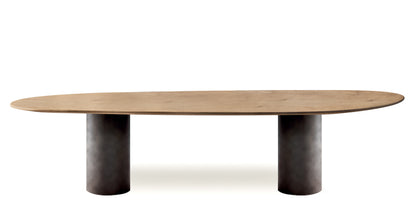 Devina Nais Dining Table Stone - Pillar — manufacturer image, example finish and configuration