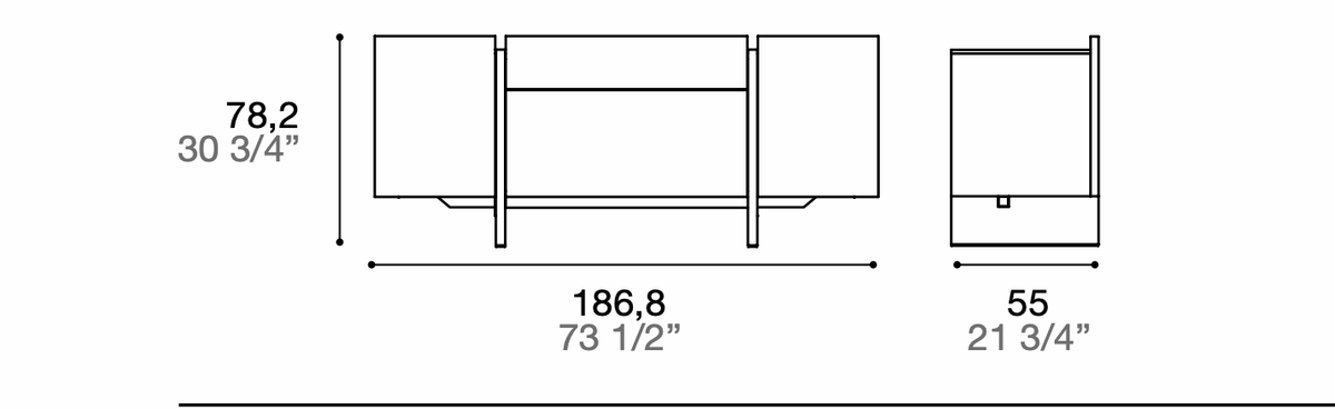 Manufacturer dimensioned technical diagram of Alf DaFrè PSD366. This is a composition diagram, not a finish photograph.