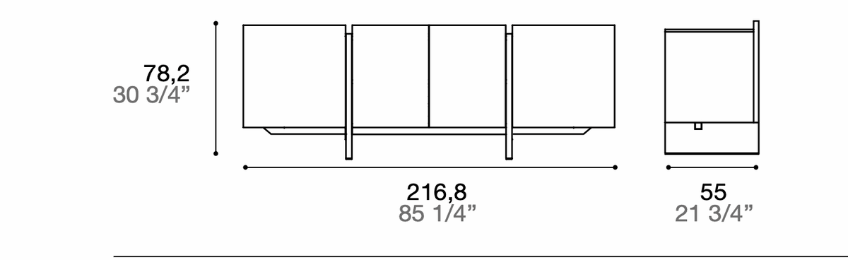 Manufacturer dimensioned technical diagram of Alf DaFrè PSD368. This is a composition diagram, not a finish photograph.