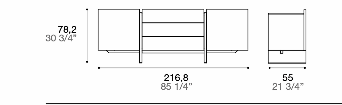 Manufacturer dimensioned technical diagram of Alf DaFrè PSD370. This is a composition diagram, not a finish photograph.