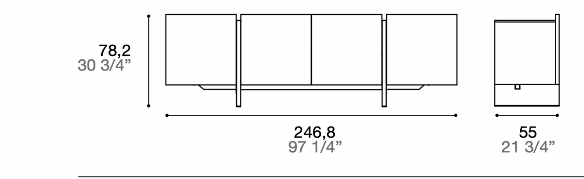 Manufacturer dimensioned technical diagram of Alf DaFrè PSD371. This is a composition diagram, not a finish photograph.