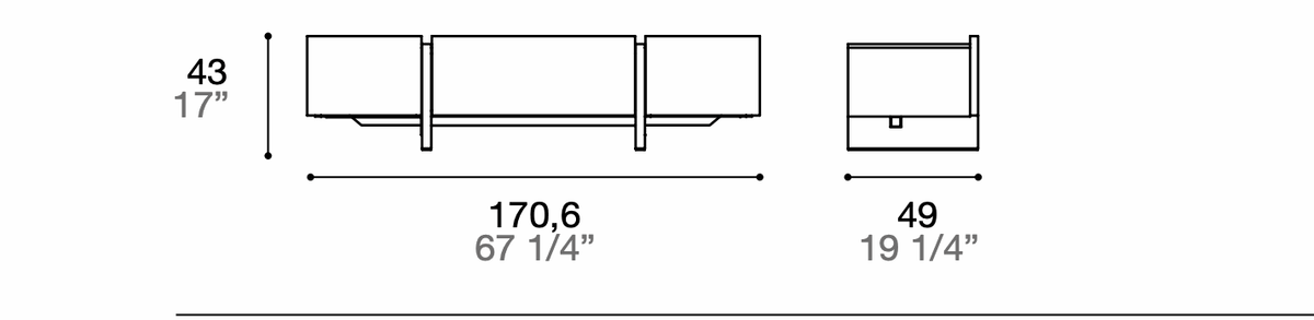 Manufacturer dimensioned technical diagram of Alf DaFrè PSD374. This is a composition diagram, not a finish photograph.