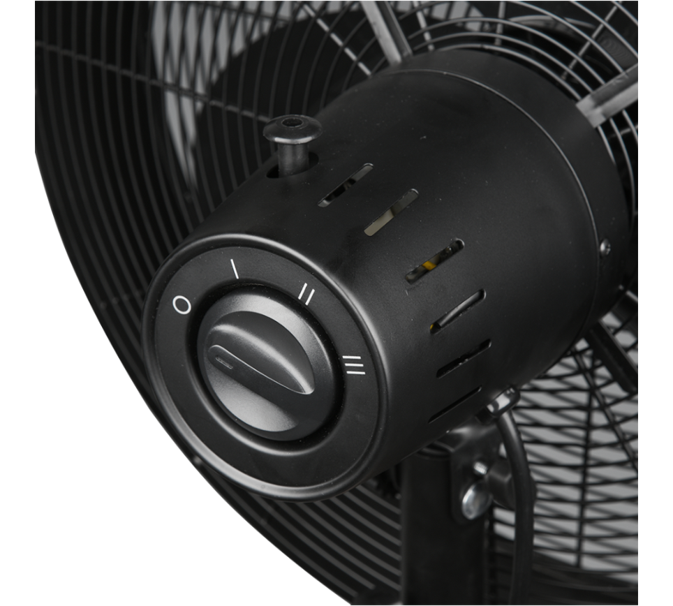 Viking floor fan matt black/wood — R034-32
