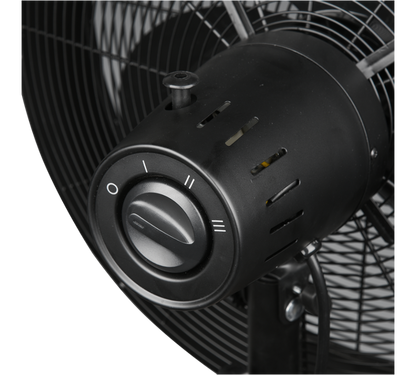 Viking floor fan matt black/wood — R034-32