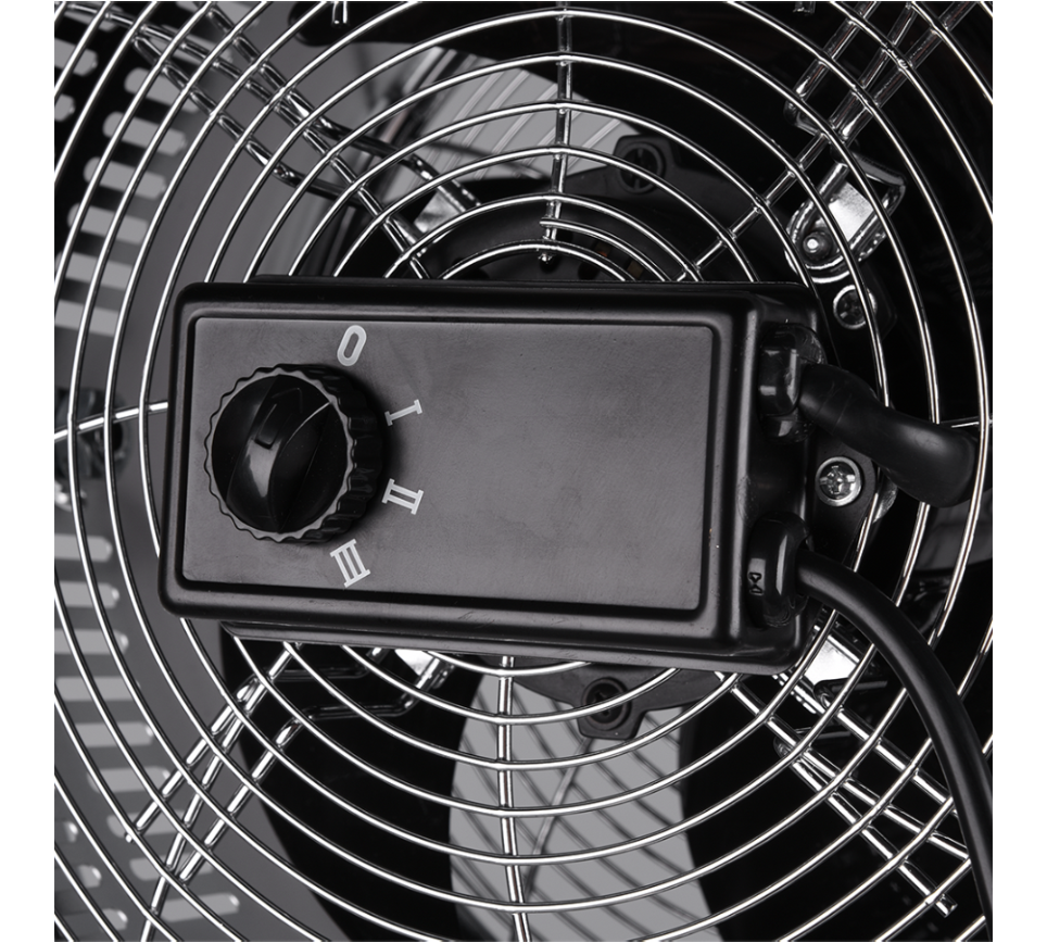 Tromsö floor fan chrome/wood — R036-06