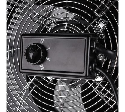 Tromsö floor fan chrome/wood — R036-06