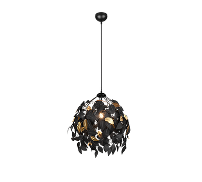 Leavy pendant 38 cm E27 matt black — R10461932