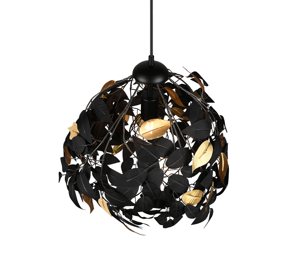 Leavy pendant 38 cm E27 matt black — R10461932