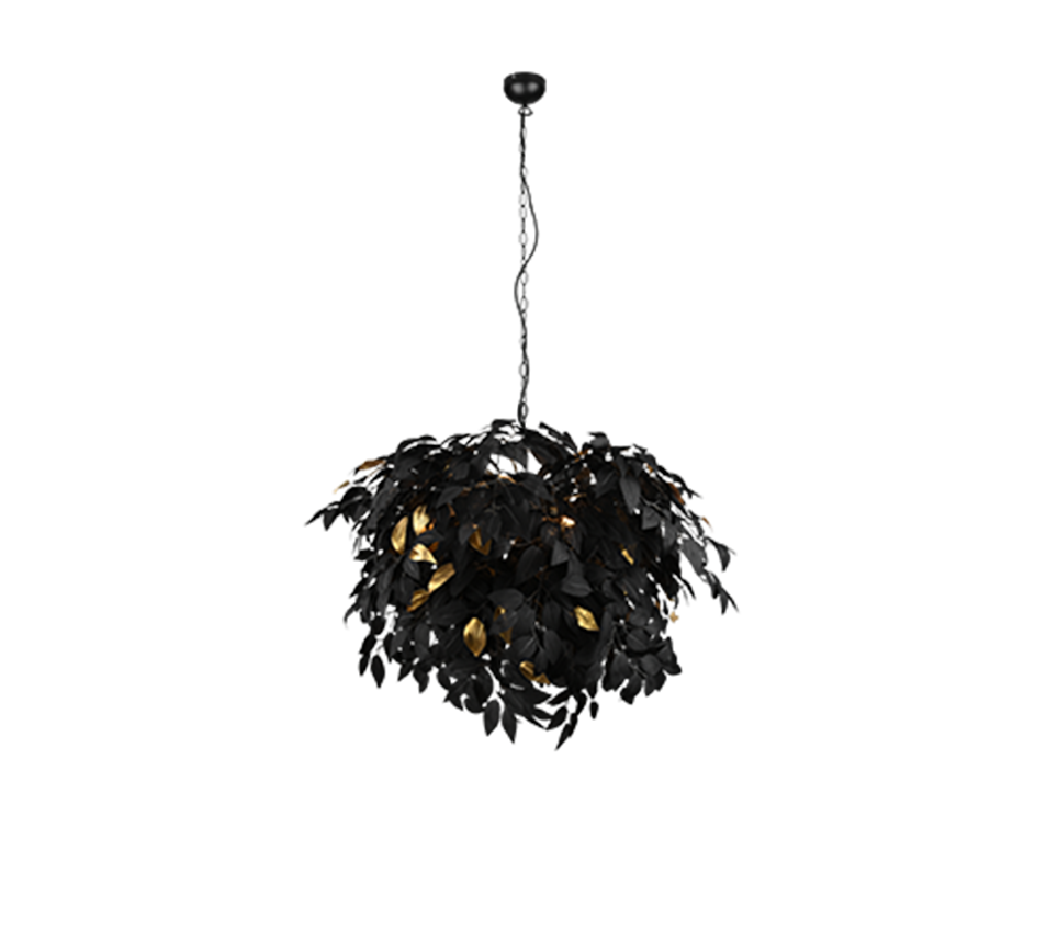 Leavy pendant 70 cm 4xE14 matt black — R10464032