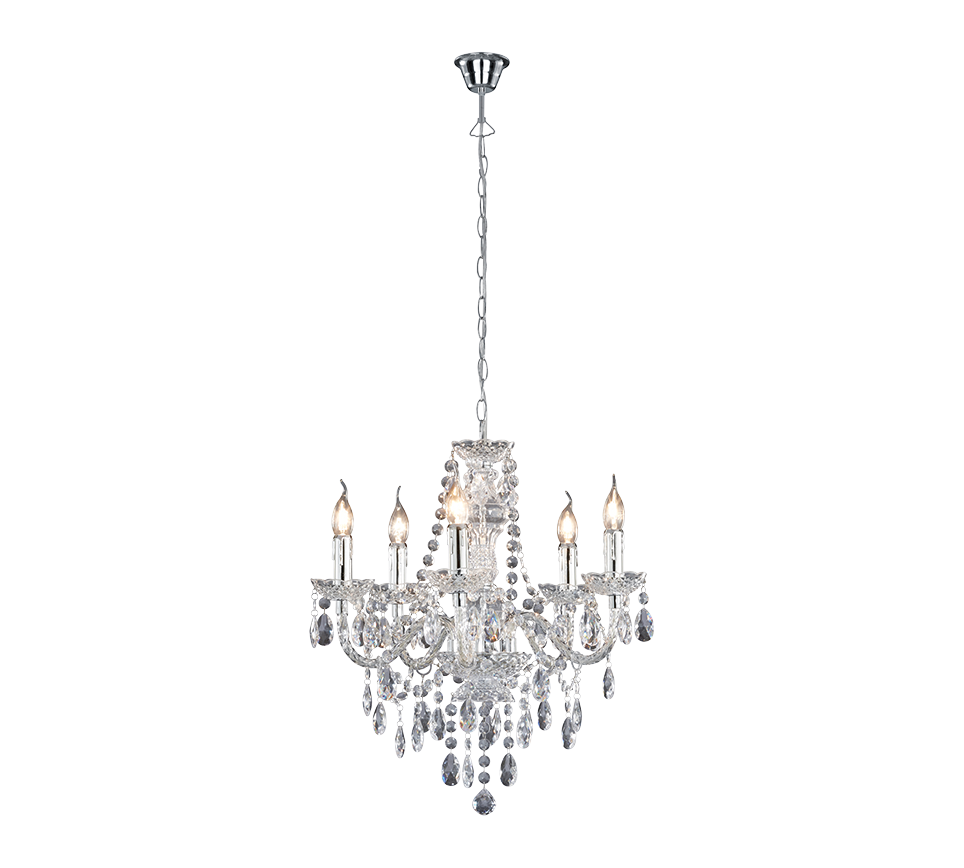 Luster chandelier 5-pc E14 transparent — R1107-00