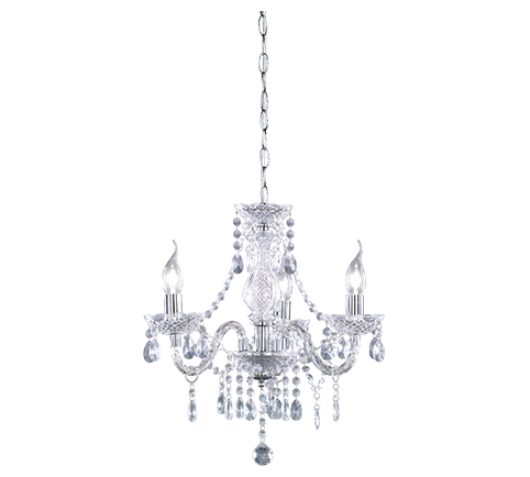 Luster chandelier 3-pc E14 transparent — R11073000