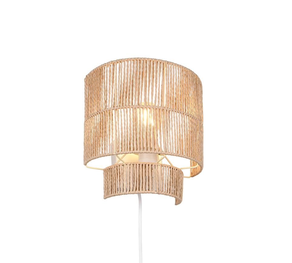 Satna wall lamp E27 brown/paper yarn — R20071026