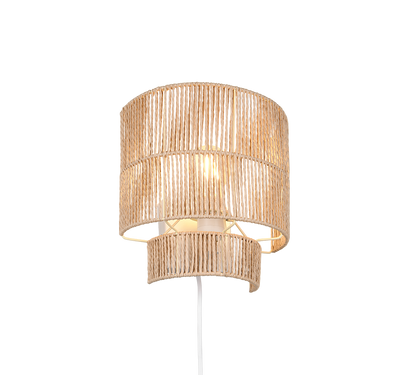 Satna wall lamp E27 brown/paper yarn — R20071026